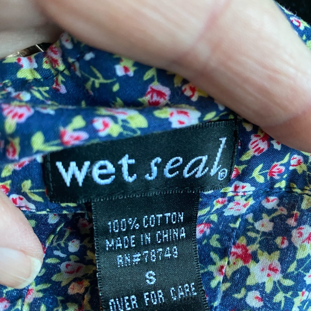 Vintage Wet Seal Cottagecore Cotton Button Up Blouse with Pleats - Picture 4 of 4